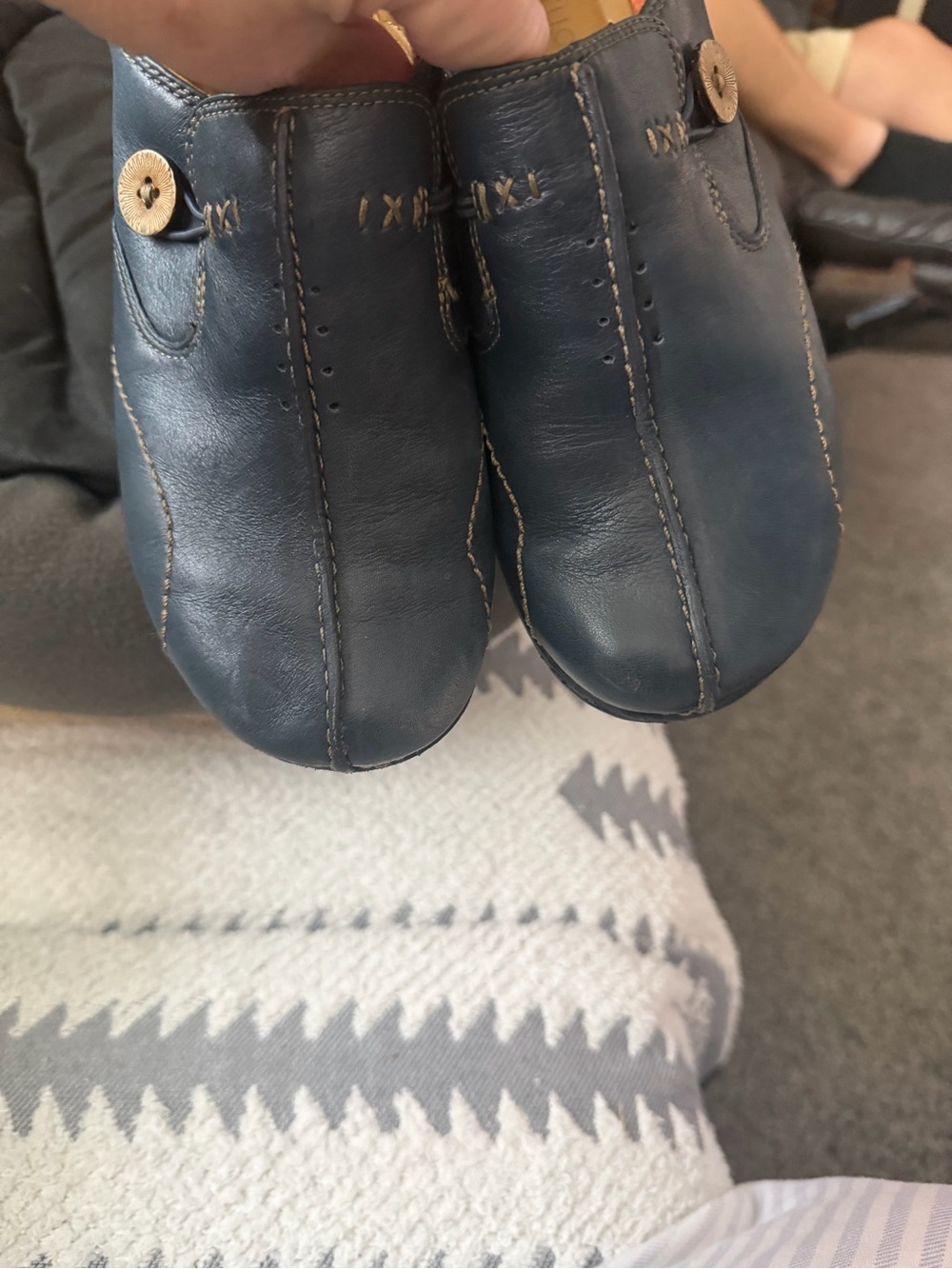Clarks Blue Leather Shoes - Picture 2 of 5